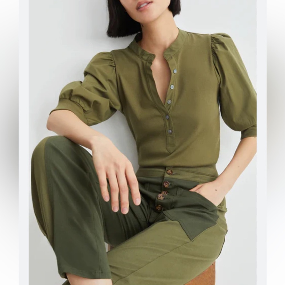 Veronica Beard Coralee Puff Top size M